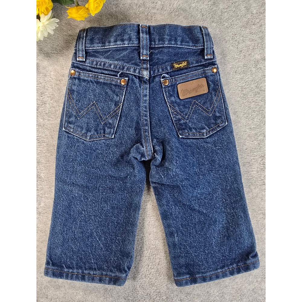 Wrangler Toddler Boys Dark Wash Straight Leg Jeans Size 1T Regular Western Vtg
